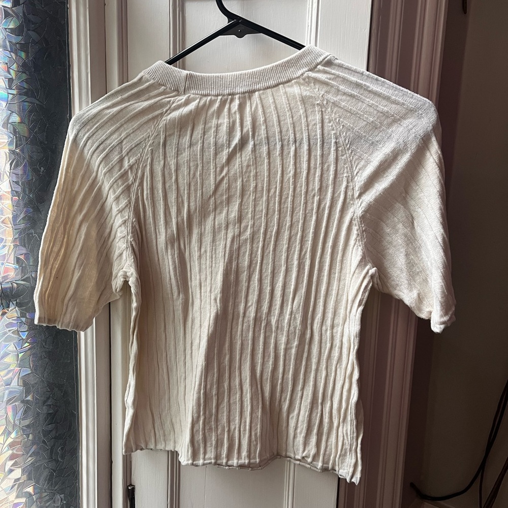 Cream Ribbed Knit Top FP - Picture 3 of 3